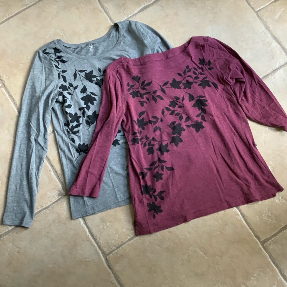 EUC Bundle of 2 Loft Outlet 100% Cotton Shirts Sz Medium